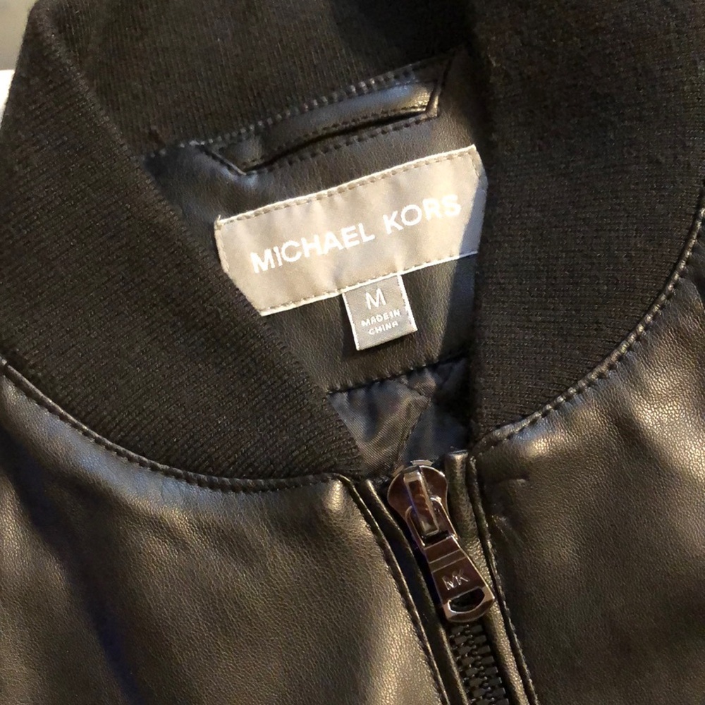 Michael Kors Black Faux Leather Jacket for Men - Picture 4 of 9